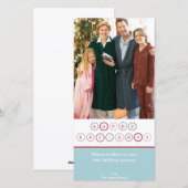 Cartes Pour Fêtes Annuelles Bannière cercle de vacances - Bleu (Devant / Derrière)