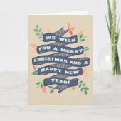 Cartes Pour Fêtes Annuelles Bannière de Noël florale (Devant)