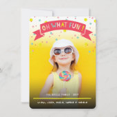 Cartes Pour Fêtes Annuelles Bannière Oh Quelle Joie Couleurs Confettis Points (Devant)