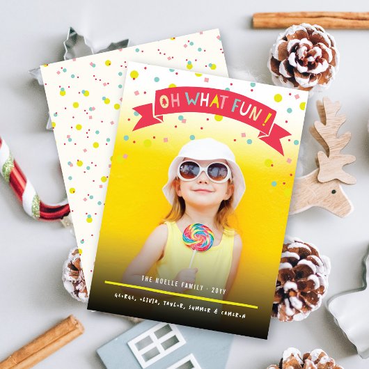 Cartes Pour Fêtes Annuelles Bannière Oh Quelle Joie Couleurs Confettis Points