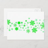 Cartes Pour Fêtes Annuelles Bannière verte de flocon de neige de Noël (Devant / Derrière)