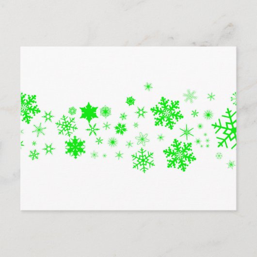 Cartes Pour Fêtes Annuelles Bannière verte de flocon de neige de Noël (Devant)