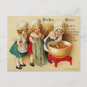 Cartes Pour Fêtes Annuelles Banque A Christmas Plum Pudding Vintage Postcard