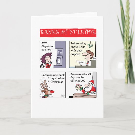 Cartes Pour Fêtes Annuelles Banques au Noël (Devant)