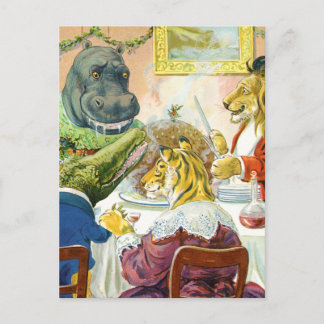 Cartes Pour Fêtes Annuelles Banquet de Noël en terre animale