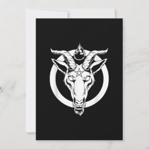 Cartes Pour Fêtes Annuelles Baphomet de chèvre foncée, Satanique Lucifer Beelz