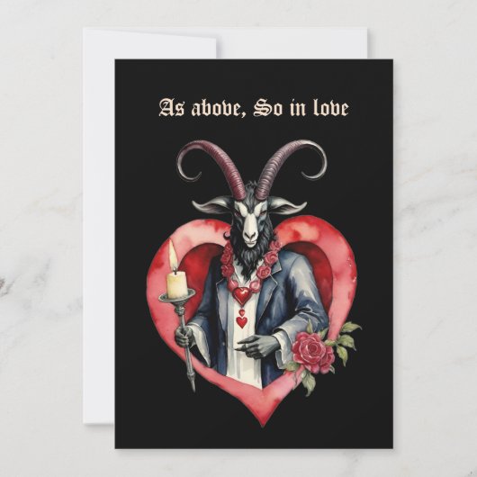 Cartes Pour Fêtes Annuelles Baphomet Gothic Valentine's Day As Above (Devant)
