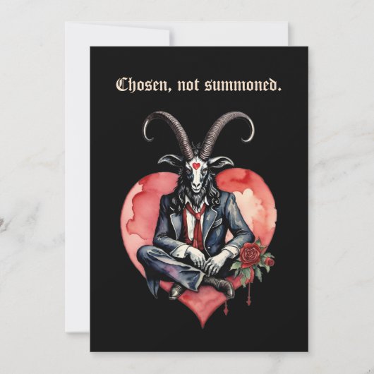 Cartes Pour Fêtes Annuelles Baphomet Gothic Valentine's Day Chosen (Devant)