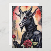 Cartes Pour Fêtes Annuelles Baphomet Gothic Valentine's Day Love (Devant / Derrière)