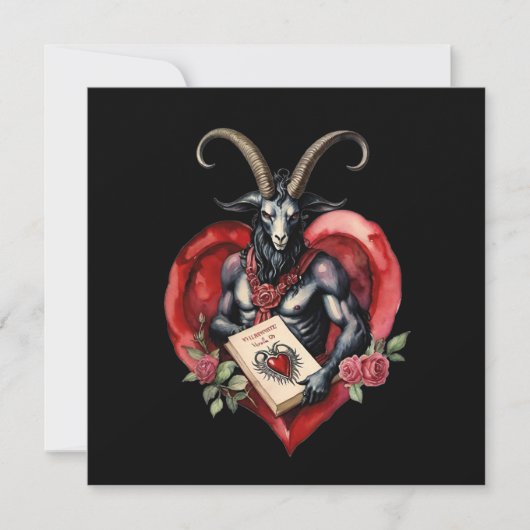Cartes Pour Fêtes Annuelles Baphomet Gothic Valentine's Day Love (Devant)