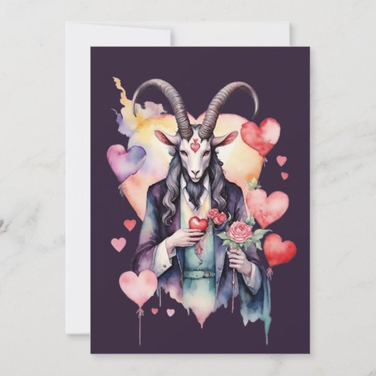 Cartes Pour Fêtes Annuelles Baphomet Gothic Valentine's Day Love (Devant)