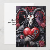Cartes Pour Fêtes Annuelles Baphomet Gothic Valentine's Day Love (Devant / Derrière)