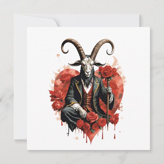 Cartes Pour Fêtes Annuelles Baphomet Gothic Valentine's Day Love (Devant)