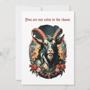 Cartes Pour Fêtes Annuelles Baphomet Gothique Saint-Valentin Guitare Chaos