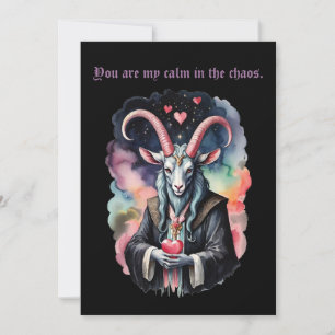 Cartes Pour Fêtes Annuelles Baphomet Gothique Saint-Valentin Guitare Chaos