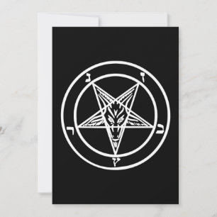 Cartes Pour Fêtes Annuelles Baphomet Pentagramme inversé Chèvre Logo satanique