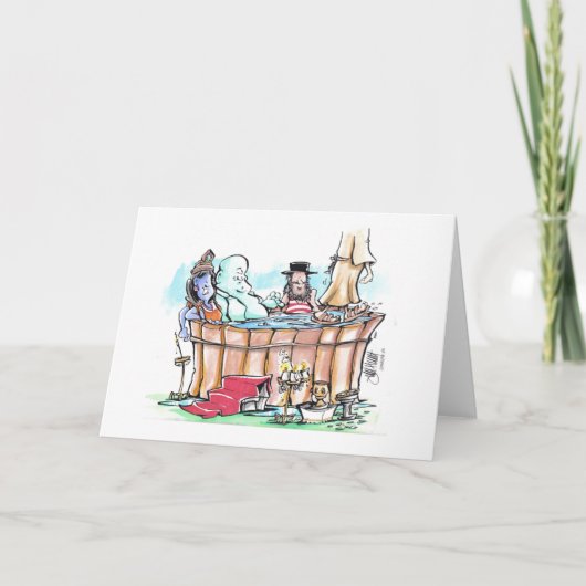 Cartes Pour Fêtes Annuelles Baquet chaud de vacances (Devant)