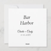 Cartes Pour Fêtes Annuelles Bar Harbour bachelorée fête d'honneur mariage a (Dos)