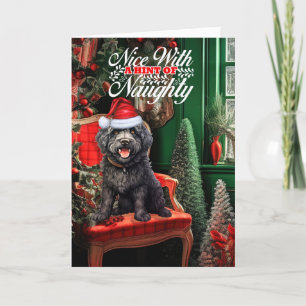Cartes Pour Fêtes Annuelles Barbet Christmas Chien coquin ou Nice
