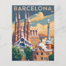 Barcelone Espagne vintage
