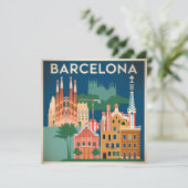 Cartes Pour Fêtes Annuelles Barcelone Espagne vintage (Debout devant)