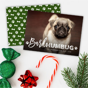 Cartes Pour Fêtes Annuelles Bark Humbug Typographie Amoureux des chiens Photo