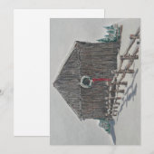 Cartes Pour Fêtes Annuelles Barn d'hiver (Devant / Derrière)