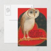 Cartes Pour Fêtes Annuelles Barn Owl Heart Tree Stars Valentine (Devant / Derrière)