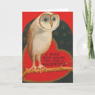 Cartes Pour Fêtes Annuelles Barn Owl Heart Tree Stars Valentine