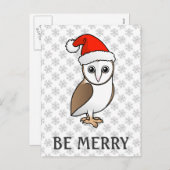 Cartes Pour Fêtes Annuelles Barn Owl Père Noël (Devant / Derrière)