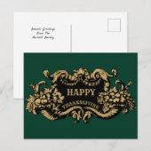 Cartes Pour Fêtes Annuelles Baroque Rococo Cornucopia Fruit Cartouche (Devant / Derrière)