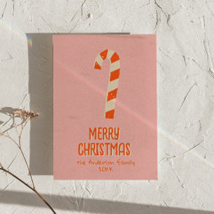 Cartes Pour Fêtes Annuelles Barre de bonbons de Noël minimaliste vintage non p