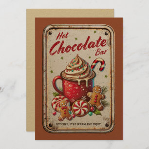 Cartes Pour Fêtes Annuelles Barre de chocolat chaud très rustique Noël Cool