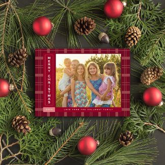 Cartes Pour Fêtes Annuelles Barre latérale à carreaux rouges