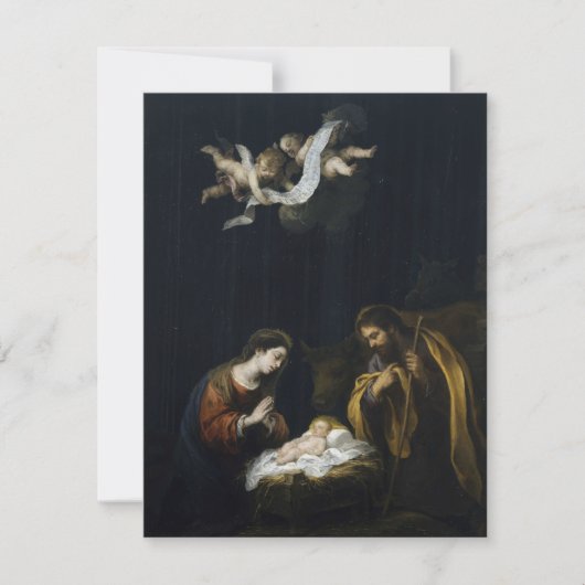 Cartes Pour Fêtes Annuelles Bartolomé Esteban Murillo La Nativité  (Devant)