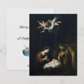 Cartes Pour Fêtes Annuelles Bartolomé Esteban Murillo La Nativité  (Devant / Derrière)