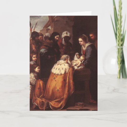 Cartes Pour Fêtes Annuelles Bartolome Murillo - l'adoration de la (Devant)