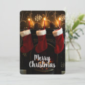 Cartes Pour Fêtes Annuelles Bas Accroché sur la cheminée (Debout devant)