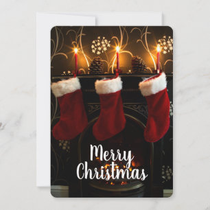 Cartes Pour Fêtes Annuelles Bas Accroché sur la cheminée