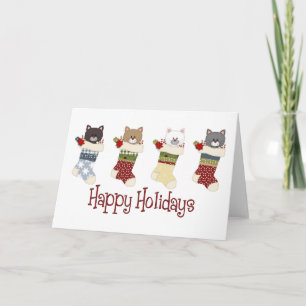 Cartes Pour Fêtes Annuelles Bas de chat de Noël