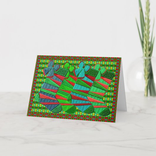 Cartes Pour Fêtes Annuelles Bas de Noël brodés à motifs (Devant)