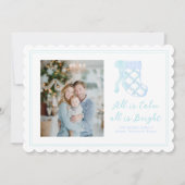 Cartes Pour Fêtes Annuelles Bas Noël à l'aquarelle bleue Prépa (Devant)