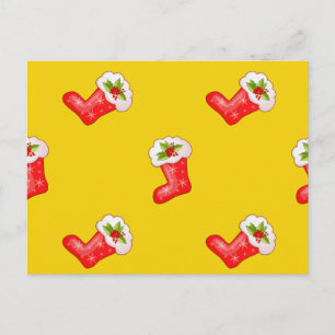 Cartes Pour Fêtes Annuelles Bas rouges de Noël sur Jaune