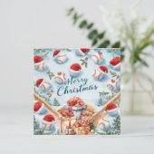 Cartes Pour Fêtes Annuelles Baseball Christmas  (Debout devant)