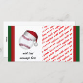 Cartes Pour Fêtes Annuelles Baseball de Noël (Devant / Derrière)