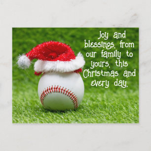 Cartes Pour Fêtes Annuelles Baseball Joyeux Noël avec balle et arbre de Noël