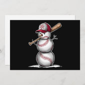 Cartes Pour Fêtes Annuelles Baseball Snowman Balls Neige Noël Noël Noël cadeau (Devant / Derrière)