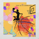 Cartes Pour Fêtes Annuelles basket (Devant / Derrière)