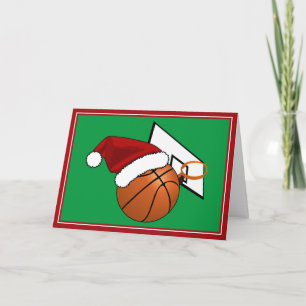 Cartes Pour Fêtes Annuelles Basket-ball et cerceau de Noël