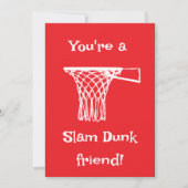 Cartes Pour Fêtes Annuelles Basket-ball Slam Dunk Enfants Classe Saint-Valenti (Devant)